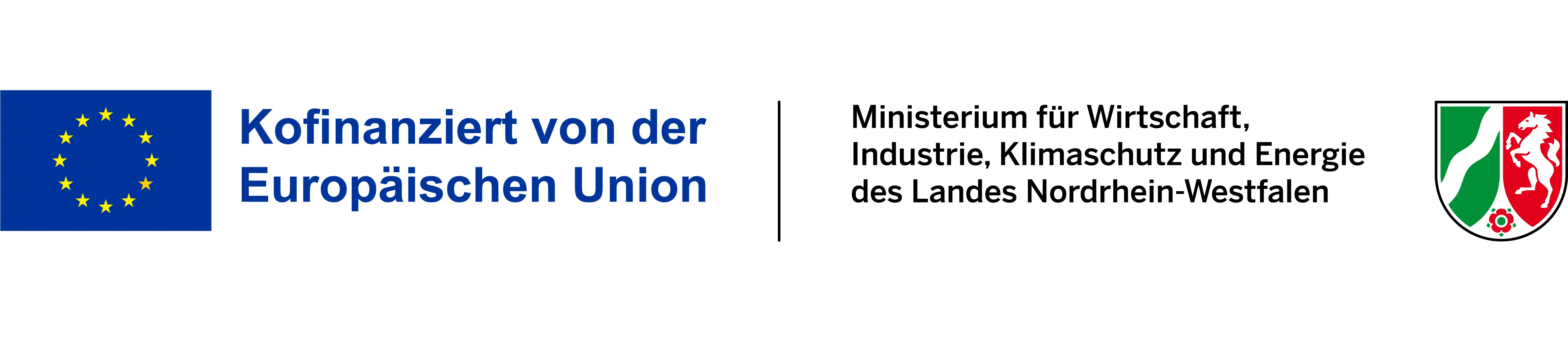 Logo der Europäischen Union und Logo der Landesregierung Nordrhein-Westfalen
